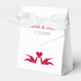 Para Regalos grúas rojas de origami Caja de favores de boda