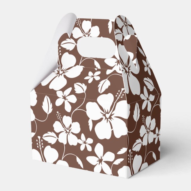 PARA REGALOS HAWAIAN HULA (HIBISCO) CAJA DE FAVOR MARRÓN (Front Side)