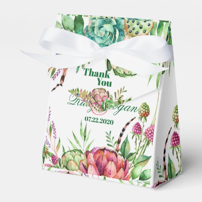 Para Regalos Hermosa caja de Favor de Boda (Front Side)