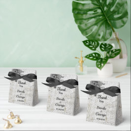 Para Regalos Hermosa caja de Favor de Boda de Flores Negra/Gris