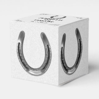 Para Regalos Herradura plateada en caja de favores de la boda b