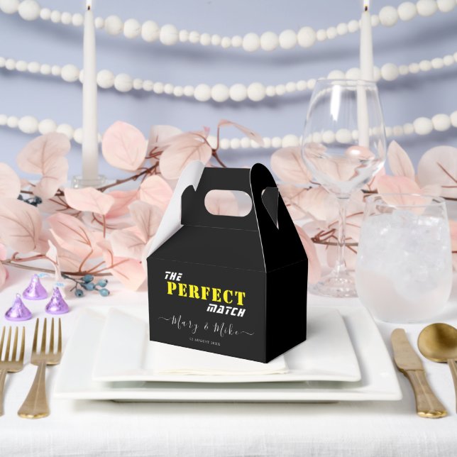 Para Regalos La caja de favores con forma de Gable Mediano - La (Boda)