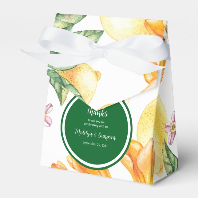 Para Regalos La dolce vita caja de favores de limón italiano (Front Side)