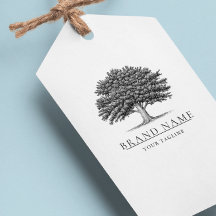 Logotipo de árbol de roble vintage Etiquetas de co