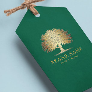 Para Regalos Logotipo de árbol de roble vintage Etiquetas de co