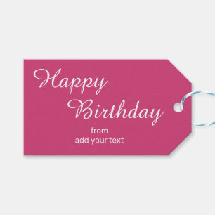 Para Regalos Magenta profunda - Etiquetas de regalo de cumpleañ