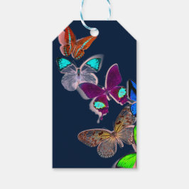 Para Regalos MARIPOSAS DE etiquetas de regalo en azul OSCURO