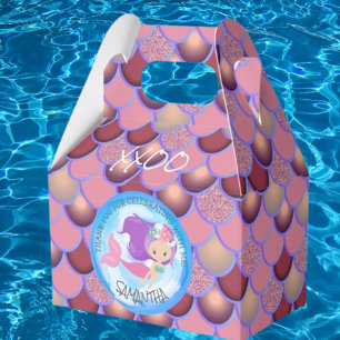 Para Regalos Mermaid Sea Purple Pink Scales Gracias Caja De Fav