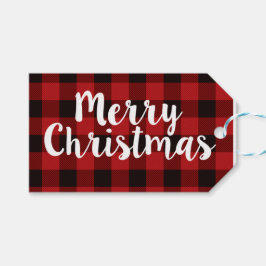 Para Regalos Merry Christmas Plaid | Etiquetas