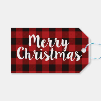 Para Regalos Merry Christmas Plaid | Etiquetas