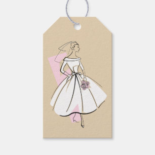 Para Regalos Moda Novia Etiquetas de regalo neutrales rosadas v