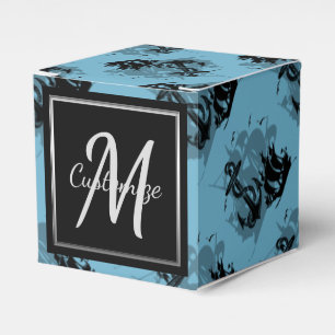 Para Regalos Monograma Barco pirata y caja de apoyo de cubo de