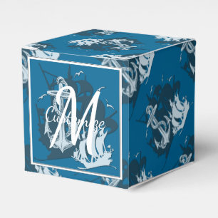 Para Regalos Monograma Barco pirata y caja favorita de cubo anc