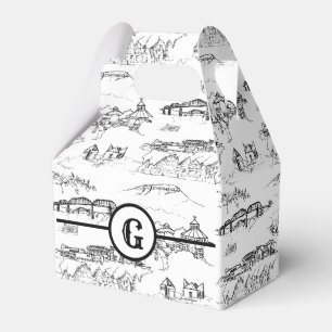 Para Regalos Monograma Chattanooga Caja de Favor del Toile