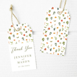 Para Regalos Naranja boda floral gracias etiquetas de favor de 