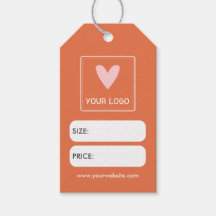 Naranja Tu logotipo cuadrado Etiquetas de precios