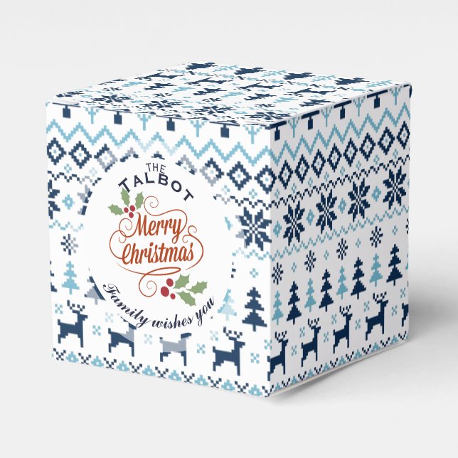 Para Regalos NAVIDADES Blue Tradicional caja de favoritos perso (Costado Anverso)