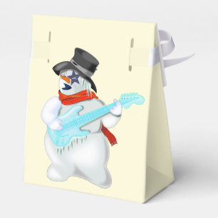 Para Regalos Navidades con caja de regalo Snowman con guitarra
