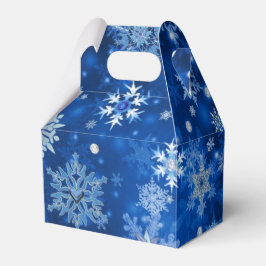 Para Regalos Navidades Copos de nieve caja de Favor Azul y Plat