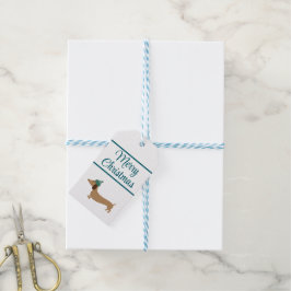 Para Regalos Navidades de Dachshund Etiquetas de regalo azul co