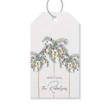 Navidades iluminan con etiquetas de regalo Persona