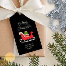 Navidades Sleigh Etiquetas de regalo de vacaciones