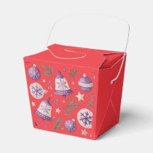 "Ornamento de Navidad Rojo y caja de Favor de Camp
