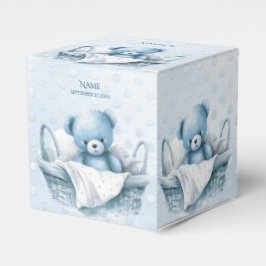 Para Regalos Oso de peluche azul en caja de canasta