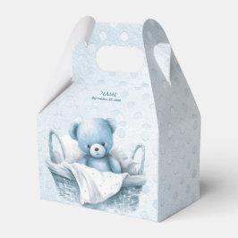 Para Regalos Oso de peluche azul en caja de canasta