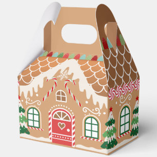 Para Regalos Pan de jengibre rojo y verde caja de favores grand