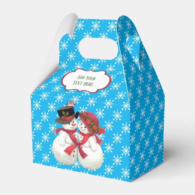 Para Regalos Pareja de Nieve con caja de favoritas del patrón d (Front Side)