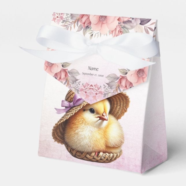 Para Regalos Pequeña caja de favoritas de cinta rosa de pollo (Front Side)