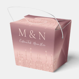 Para Regalos Personalizado boda Caja de Favor de Texto Rosa Pur