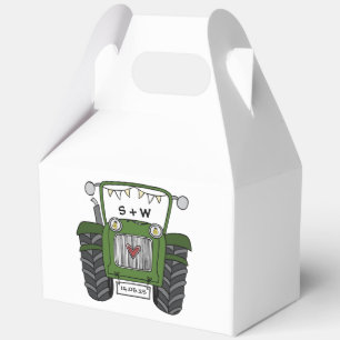 Para Regalos Personalizado Tractor País Boda Tema Caja de Favor