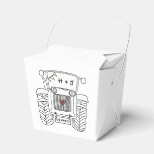 Para Regalos Personalizado Tractor País Boda Tema Caja de Favor