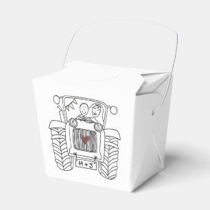 Para Regalos Personalizado Tractor País Boda Tema Caja de Favor