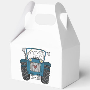 Para Regalos Personalizado Tractor País Boda Tema Caja de Favor
