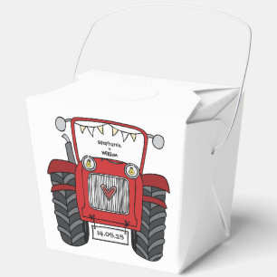 Para Regalos Personalizado Tractor País Boda Tema Caja de Favor