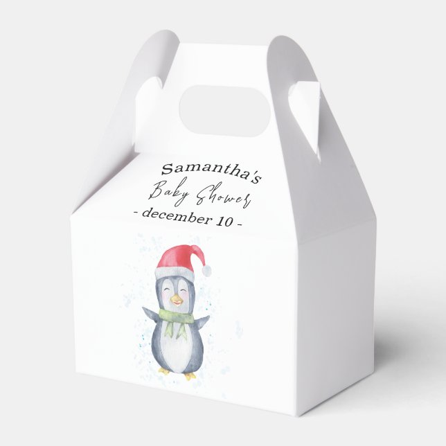 Para Regalos Pingüino Ártico ducha de bebé Caja de Favor (Front Side)