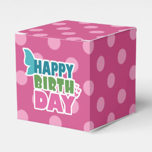 Para Regalos Pink polka dot feliz cumpleaños caja de favores