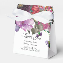 Pluma Naranja Floral Personalizada Caja de Favor P