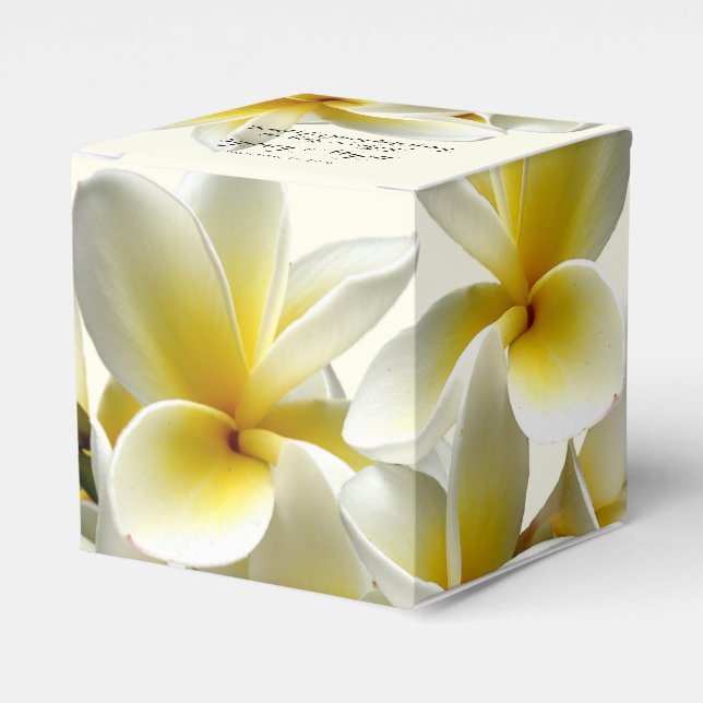 Para Regalos Plumeria Amarilla Gracias Caja De Favor De Boda (Costado Anverso)