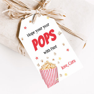 Para Regalos Popcorn de vuelta a las etiquetas de favores escol