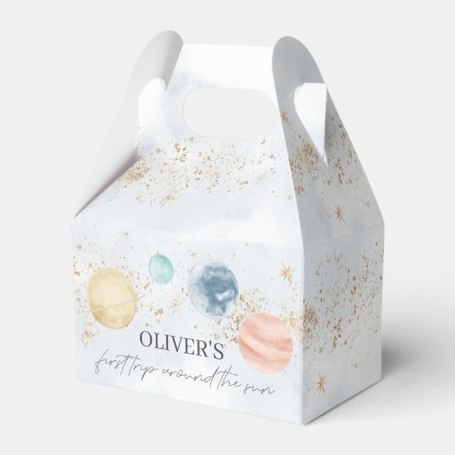 Para Regalos Primer Viaje Alrededor De La Caja Del Favor Del So (Front Side)