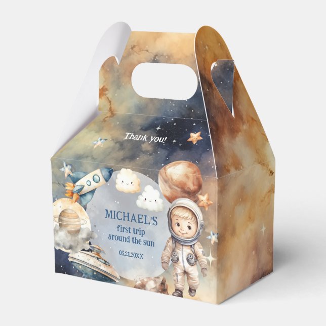 Para Regalos Primer Viaje Astronauta Alrededor De La Caja Del F (Front Side)