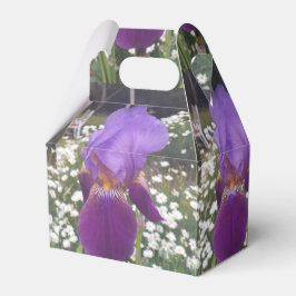 Para Regalos Purple Iris Irises Caja de Favor de Pastel de Cump
