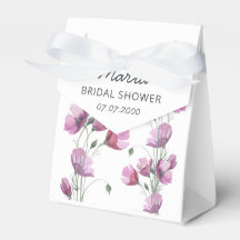 Púrpura floral acuarela Boda elegante Caja de Favo