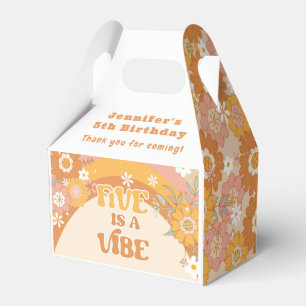 Para Regalos Quinto floral retro es una caja de Favor de cumple