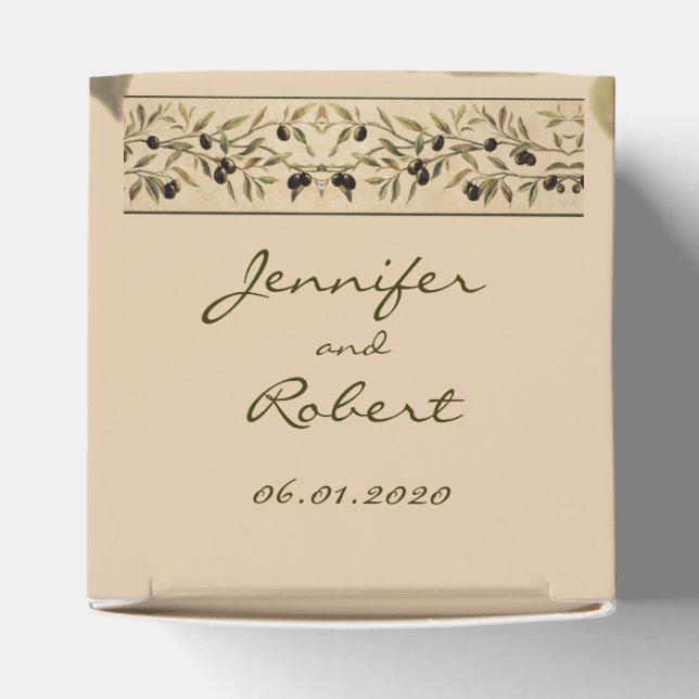 Para Regalos Rama de olivo: una caja de favores toques toscana (Parte superior)