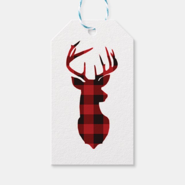 Para Regalos Red Plaid Deer | Etiquetas (Anverso)